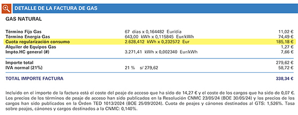 Error en facturas de gas de Endesa